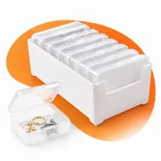 Kit Caixa Organizadora Transparente Multiuso Porta Joias Cabos Photocard Plástico