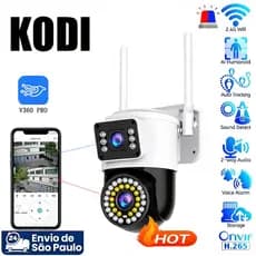 Câmera de Segurança Wi-Fi Externa Lente Dupla 6MP 4K PTZ 360° Visão Noturna À Prova D'água com Sirene Policial-G1