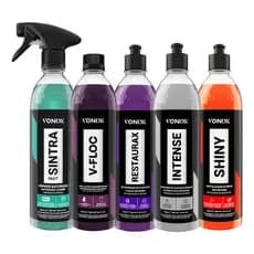 Kit Lavagem Vonixx V-Floc Sintra Fast Intense Restaurax Shiny 500ml Shampoo Pretinho restaurador