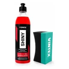 Shiny Vonixx 500 Ml Pneu Pretinho Com Aplicador Vintex Selante de Pneus Pretinho para Pneu Vermelho