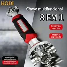 Chave de Catraca 8 em 1 Multifuncional, Soquete Automático 12 Pontos, Modelo Métrico e Imperial - F3