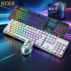 KIT Teclado 100% mecânico Punk Esports Led+ mouse para jogos Um item obrigatório para os jogadores -H7