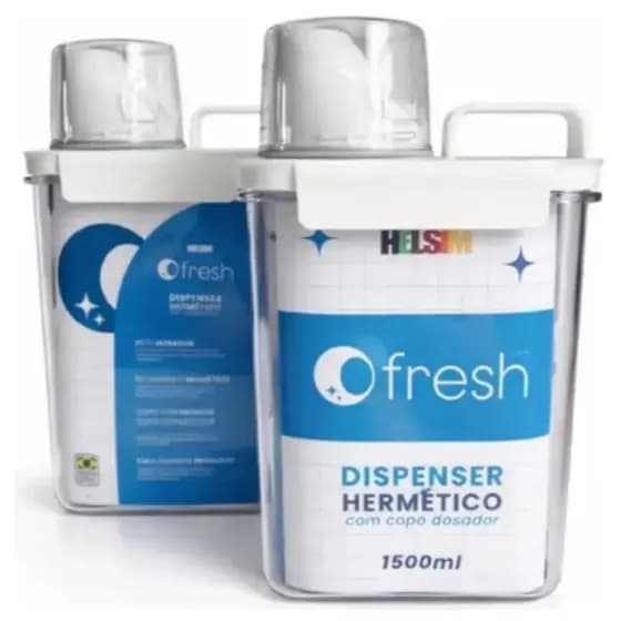 Kit 2 Pote Hermético Multiuso Copo Dosador Dispenser 1,5l Porta sabão