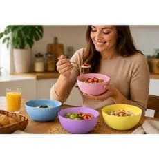 kit 4 bowl de sobremesa cumbuca sorvete açai cereal sopa coloridos polipropileno