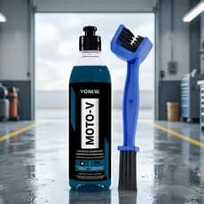 SHAMPOO PARA MOTO LIMPEZA PESADA BARRO ÓLEO E GRAXA VONIXX + ESCOVA LIMPA CORRENTE
