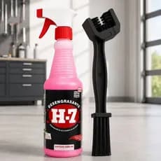 KIT LIMPA GRAXA E ÓLEO PARA MOTO, CORRENTE E MOTOR PARA H7 500ML COM BORRIFADOR DESEMGRAXANTE