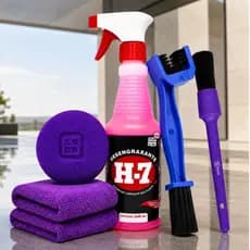Kit Limpeza Corrente e motor Moto Desengraxante H7 500ml + Pincel Detalhamento