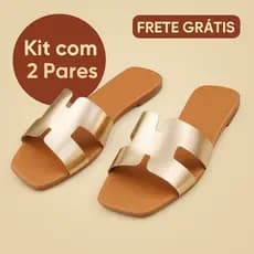 Kit 2 sandália feminina rasteirinha confortável elegante verao 2026