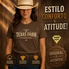 Camiseta Feminina Look Rodeio Festa Do Peão TEXAS FARM Cowgirl Boiadeira