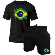 Conjunto Kit Camisa e Short Masculino Seleção