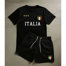 Conjunto Masculino Estampa Italia Street Com Bermuda + Camiseta Street Casual e Confortável