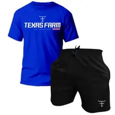 Conjunto Kit Camiseta e Short Masculino Estampado Texas
