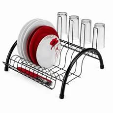 Escorredor de Louça Aço Carbono Resistente Organizador de Pia Compacto Premium Antiferrugem