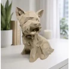 Enfeite Cachorro Yorkshire Decorativo Geometrico 3D