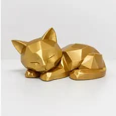Escultura Gato Decorativo Geométrico – Enfeite Moderno para Sala, Escritório e Quarto