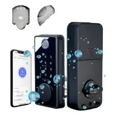 Fechadura Digital Inteligente Sem Maçaneta A Prova De Agua Preta