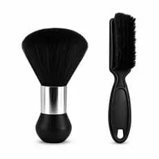 Kit Escovinha Degrade Preta + Espanador Cromado Preto