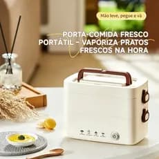 Dupla Camada Lancheira Elétrica 1.2L  Aço 304 Aquecimento Rápido Essencial para trabalho e viagens