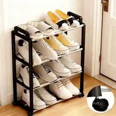 73CM Sapateira 4 Andares Organizador de Sapatos Tênis 8 Pares Desmontável Multiuso para Sapatos, Livros e Brinquedos