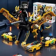 2 In 1 Magnetic Dinosaur Car Gift Boy Girl Transformable Automatic Collision Transformable Robot Toy