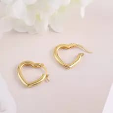 Brinco Argola Coração Banhado A Ouro 18k Semijoia Antialérgica