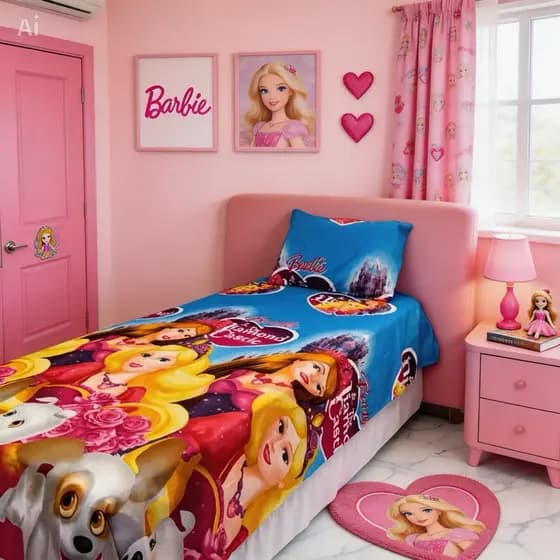 Jogo de Cama Solteiro Temático 2 Peças Estampado Toque Macio (Lençol + Fronha)