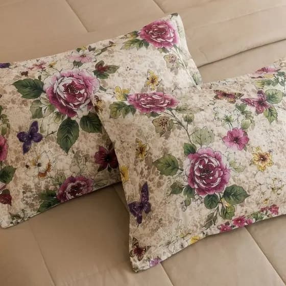 Kit 2 Fronhas Estampadas 400 Fios Macias Confortáveis 50x70 cm