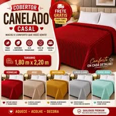 Manta Cobertor Soft Canelada Casal 1,80m x 2,20m Cobertor Extra Macio Anti-Alérgico Premium