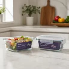 Kit Pote Vidro Hermético 2 Peças Freezer Forno Micro-ondas