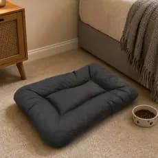 Cama Pet Confortável Acolchoada Macia Cinza 66x47x10cm Cachorro