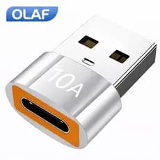 Adaptador USB Tipo C para USB A OTG 3.0 10A Carregamento Rápido e Transferência de Dados Alta Velocidade