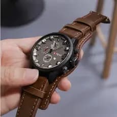 Relógio Masculino KTEVI Vintage Militar Pulseira Couro Analógico Premium