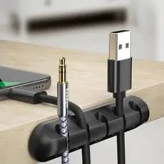 Organizador de Cabos de Mesa Suporte Fixa Fios Clip Autoadesivo Para Setup PC Carregador USB