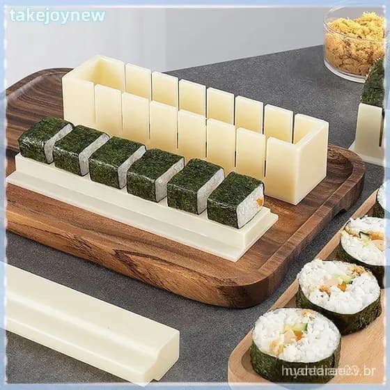 [takejoynewBR] Conjunto Para Fazer Sushi E Molde De Arroz , Quadrado Multifuncional , 60-100 Peças Tbr