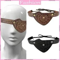 Medieval Relevo Remendos Olho Couro Do Cobre Pirata Para Homens Halloween LARP Cosplay Acessórios