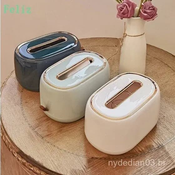 Caixa de Toalhas de Papel Luxuosa Criativa para Parede Mesa Suporte de Mola para Sala de Estar 8869 7521 EVRX