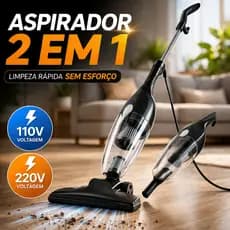 Aspirador de Pó Vertical 2 em 1 600W Portátil Forte Sucção Casa Carro 110V 220V - OFERTA