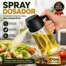 Borrifador Azeite Spray 470ml Vidro Dosador Óleo Vinagre Galheteiro Cozinha Air Fryer Econômico