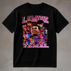 Camiseta Masculina Lamine Yamal Camisa 100% Algodão Barcelona Time Futebol Messi