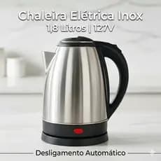 Chaleira Elétrica Inox 1,8 Litros 127v Desligamento Automático