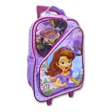Mochila Escolar Princesa Sofia Infantil Azul Com Alças E Rodinhas
