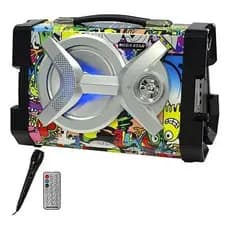 Caixa Karaokê 20 Watts Rms Com Bluetooth / Usb / Fm Cor Azul