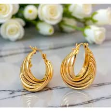 Brinco Argola Feminina Aço Inoxidável Torcida Banhada Ouro 18k | Dourado e Prateado – Joia Moderna e Atemporal
