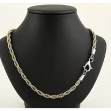 Pulseira + Corrente Aço Folheada Cordão Unisex 27+87 Aço88 Nunca desvaneça
