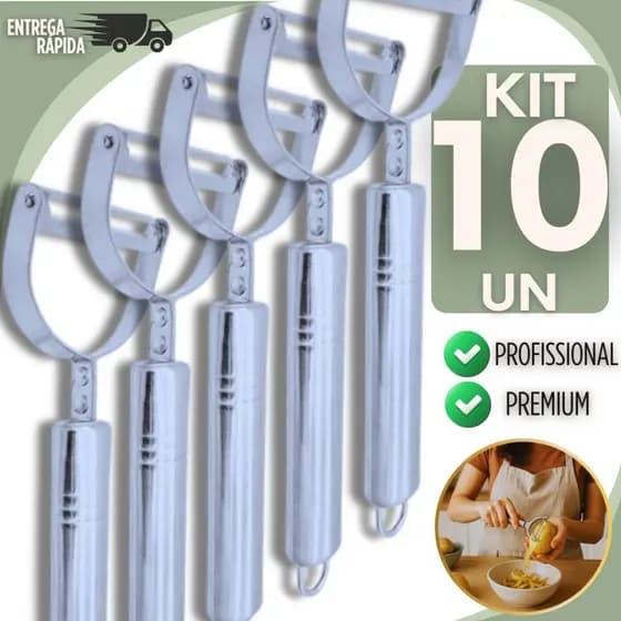 Kit com 10 Descascadores de Legumes em Aço Inox  Eficiência e Versatilidade para sua Cozinha, Uso Profissional