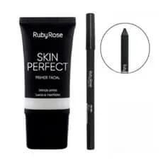 KIT  LAPIS DELINEADOR RUBY ROSE CARBON BLACK HB050 + Primer Facial Ruby Rose Skin Perfect HB-8086