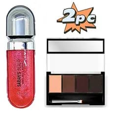 kit Trio Sombra Para Sombrancelhas Ruby Rose HB-9354 + Promoção Sarah's Beauty Brilho Labial