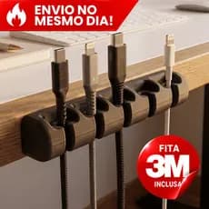 Organizador Porta Cabos Mesa Adesivo 3M Suporte Fios Carregador USB Escritório Home Office
