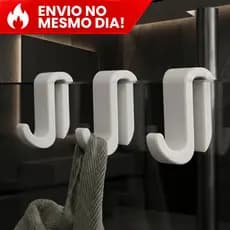 Kit Banheiro Peças com Ganchos para Box Porta Escova Prestobarba Toalha Sem Furos