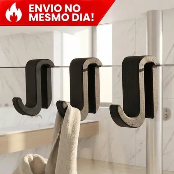 Porta Toalha Gancho Suporte Resistente para Box Banheiro Roupas de Banho Acessórios Variados